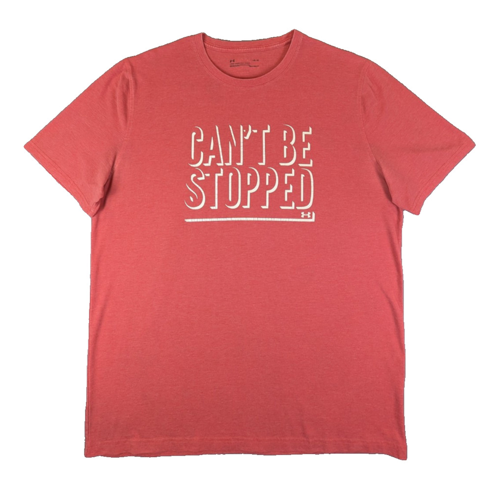 Under Armor T-Shirt Large Men's Red Loose Fit Heat Gear Short Sleeve Sportswear